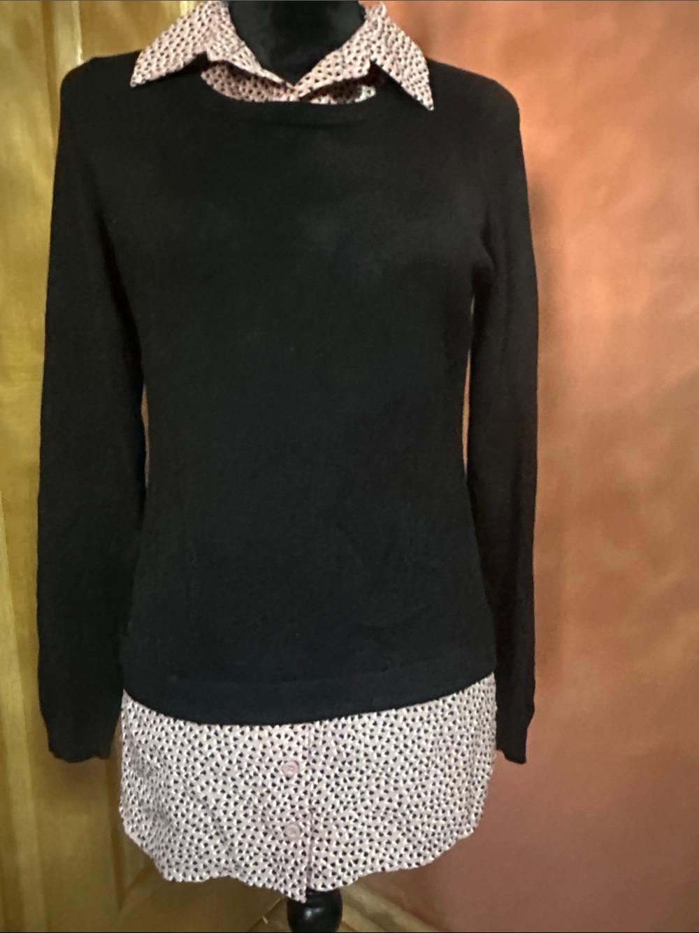Adrianna Papell Black Crewneck Sweater